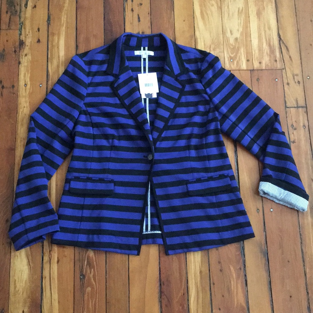 Ellen Tracy Striped Blazer Size L for Spring.